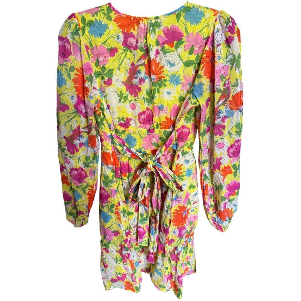 Banjanan Peony Dress Floral Fiesta Buttercup Cotton Self Belted Size Medium - Picture 7 of 12